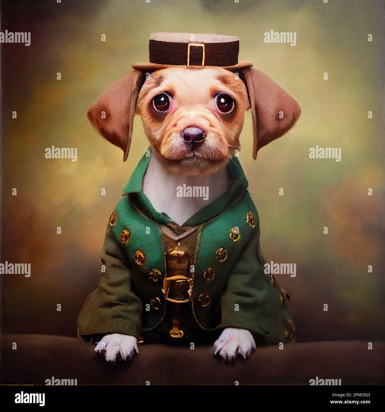 3D Darstellung eines Hundes zur Feier des St. Patricks Day Stockfoto