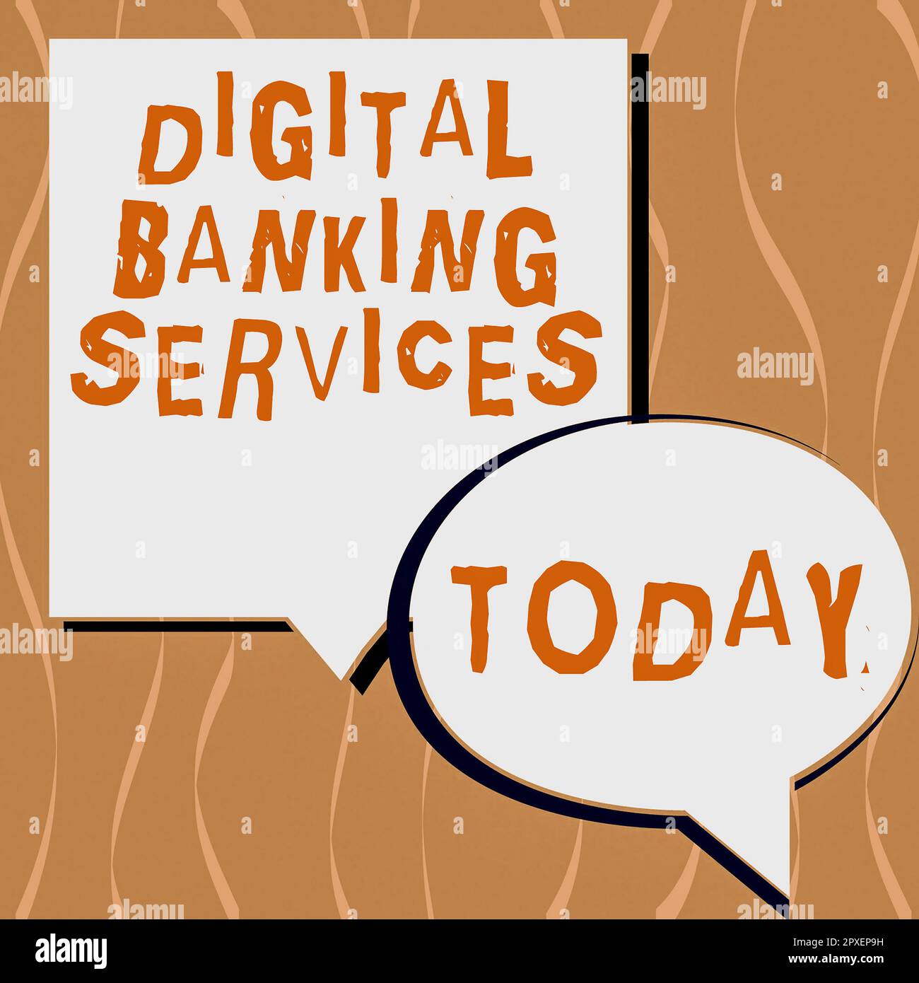 Text mit Inspiration Digital Banking Services, Business Idea Business, Technologie, Internet und Networking Stockfoto