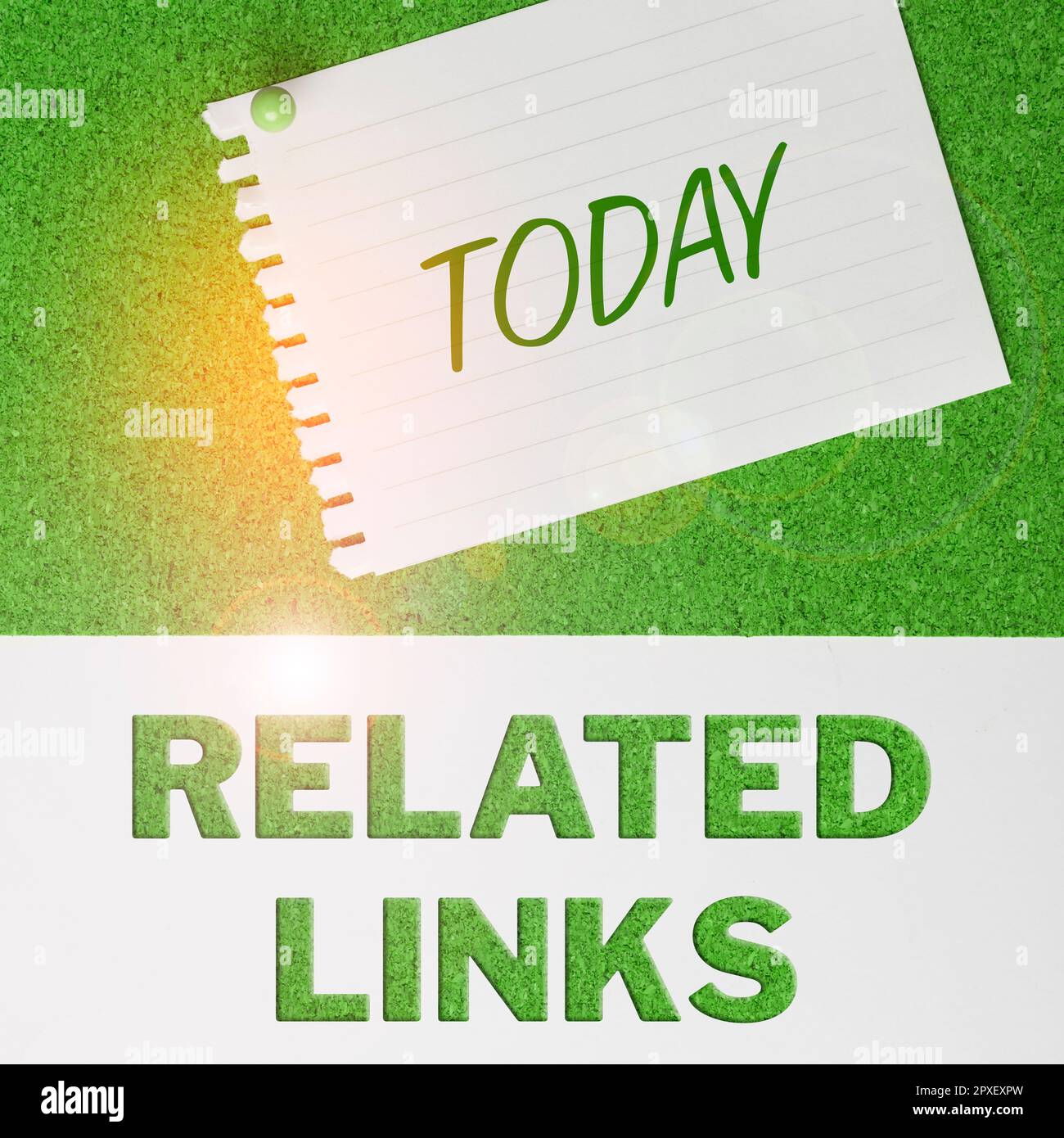 Schild mit Anzeige zugehöriger Links, Geschäftsübersicht Website innerhalb einer Webseite Querverweis Hotlinks Hyperlinks Stockfoto