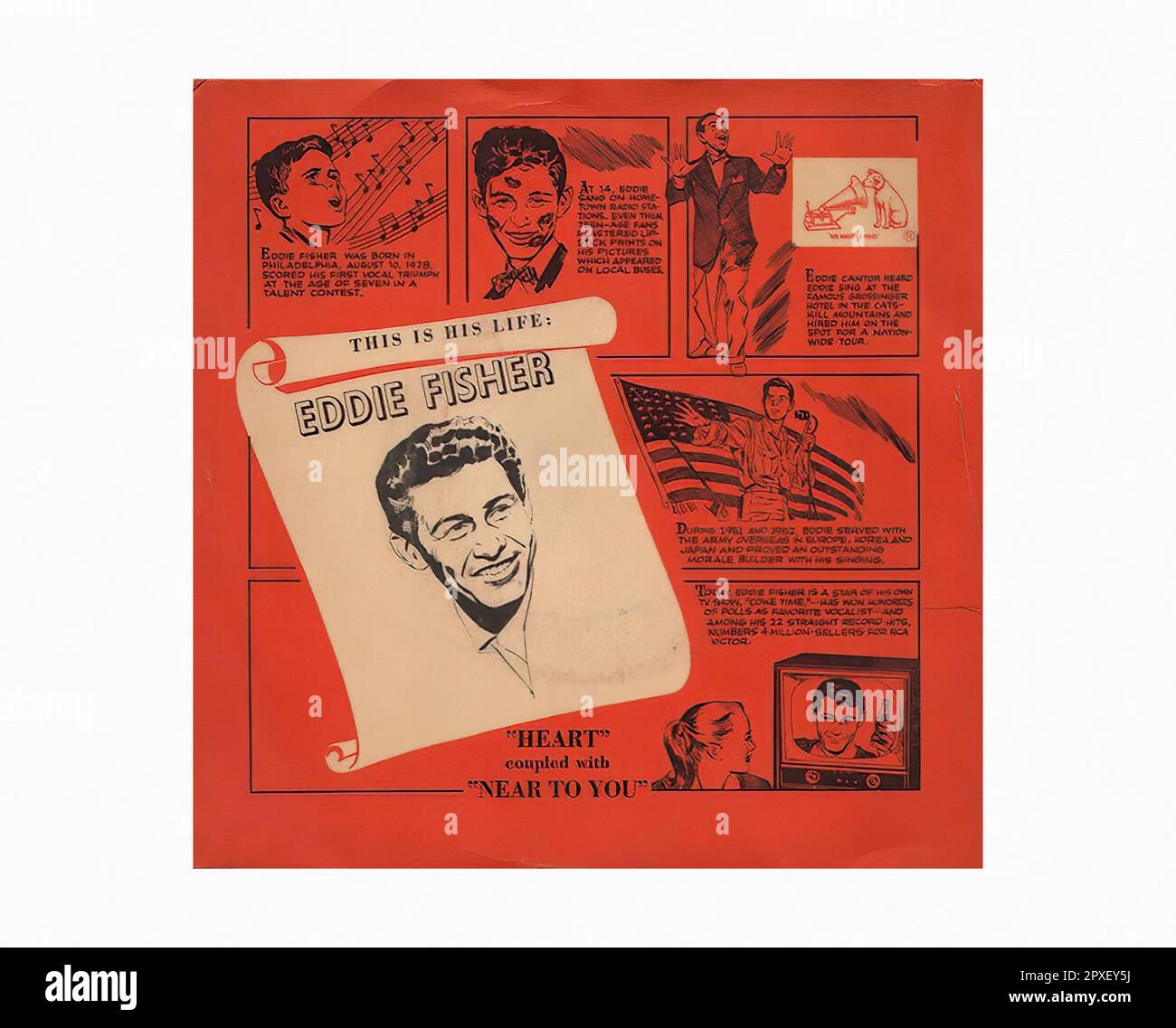Fisher Eddie - 1955 01 A - Vintage 45 U/MIN Musik Vinyl Schallplatte Stockfoto