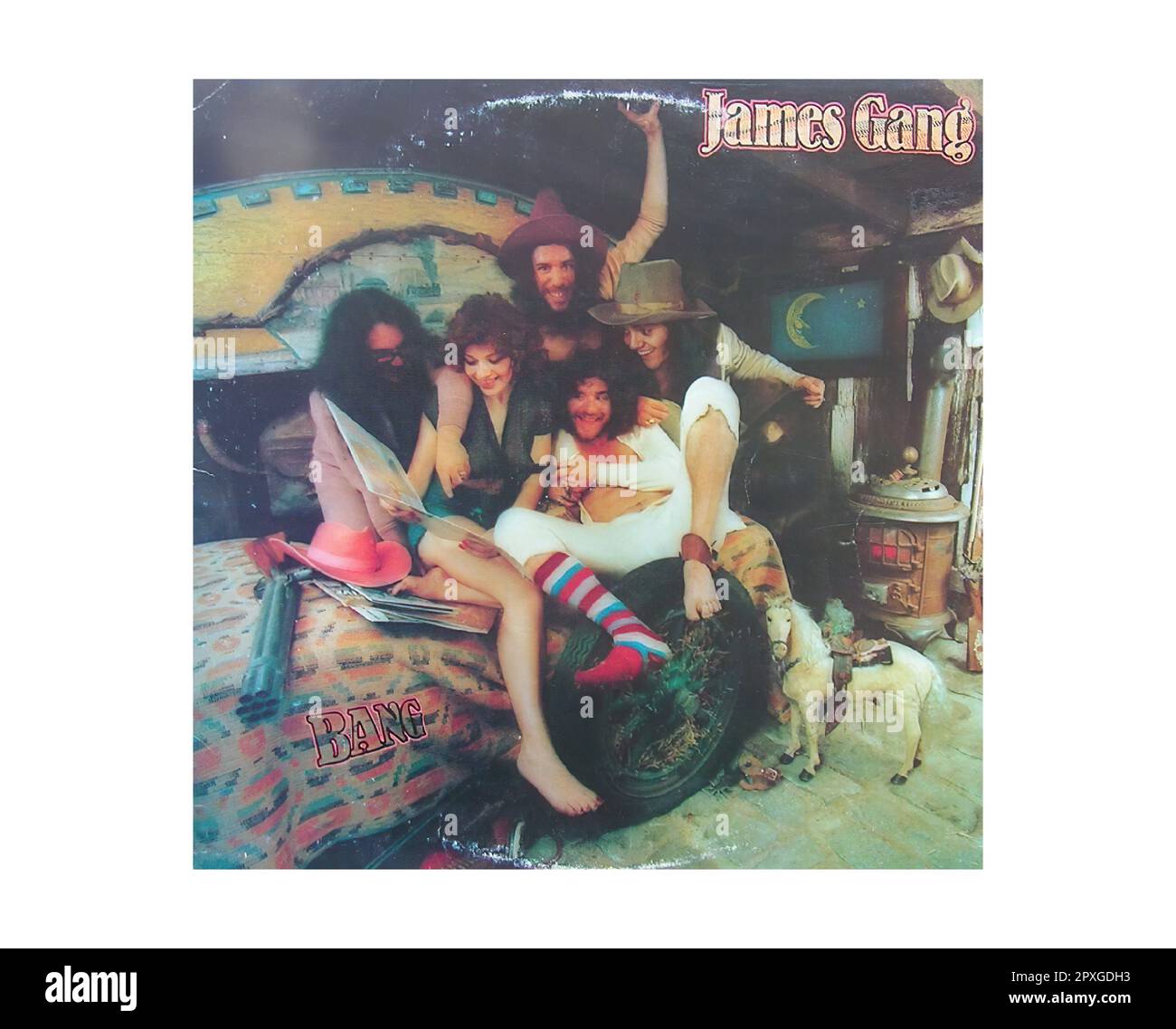 James Gang - Vinyl-Schallplattenhülle Im Vintage-Stil Stockfoto