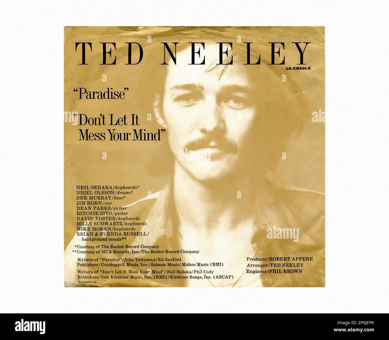 Neeley Ted - 1975 05 A - Vintage 45 U/MIN Musik Vinyl Schallplatte Stockfoto
