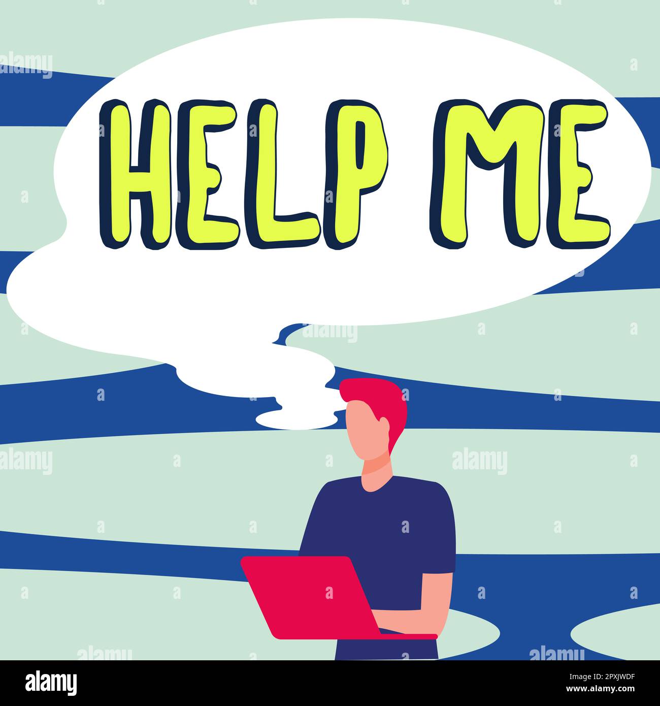 Schreiben und Anzeigen von Text Hilf mir, Geschäftsübersicht Bitte um Hilfe und schreit nach IT Teamwork Volunteer Stockfoto