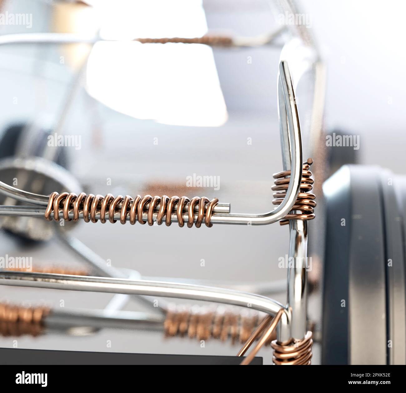 Eine traditionelle Südafrikanische handgefertigte Kabel Spielzeugauto aus Metall und Draht aus Kupfer mit blechdosen als Räder auf einem isolierten Hintergrund - 3D-Rendering Stockfoto