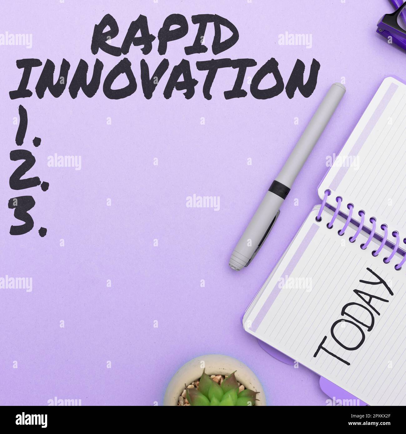 Schild mit Rapid Innovation, Geschäftsübersicht Merkmal einer Website, die Suchmaschinenalgorithmen verwendet Stockfoto