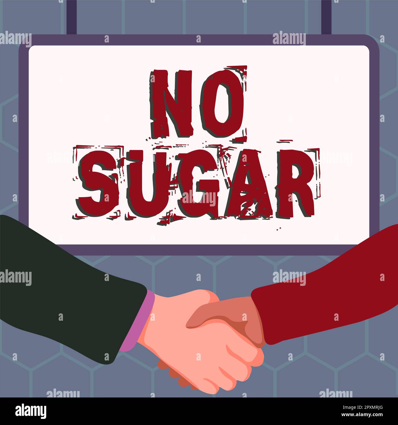 Die konzeptionelle Überschrift „No Sugar, Business Idea“ wurde zurückgelassen und durch künstliche Süßungsmittel ersetzt Stockfoto