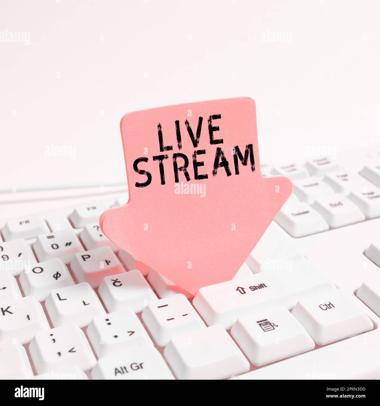 Inspiration mit Signage Live Stream, Konzept für die Übertragung oder den Empfang von Video- und Audioübertragungen über das Internet Stockfoto