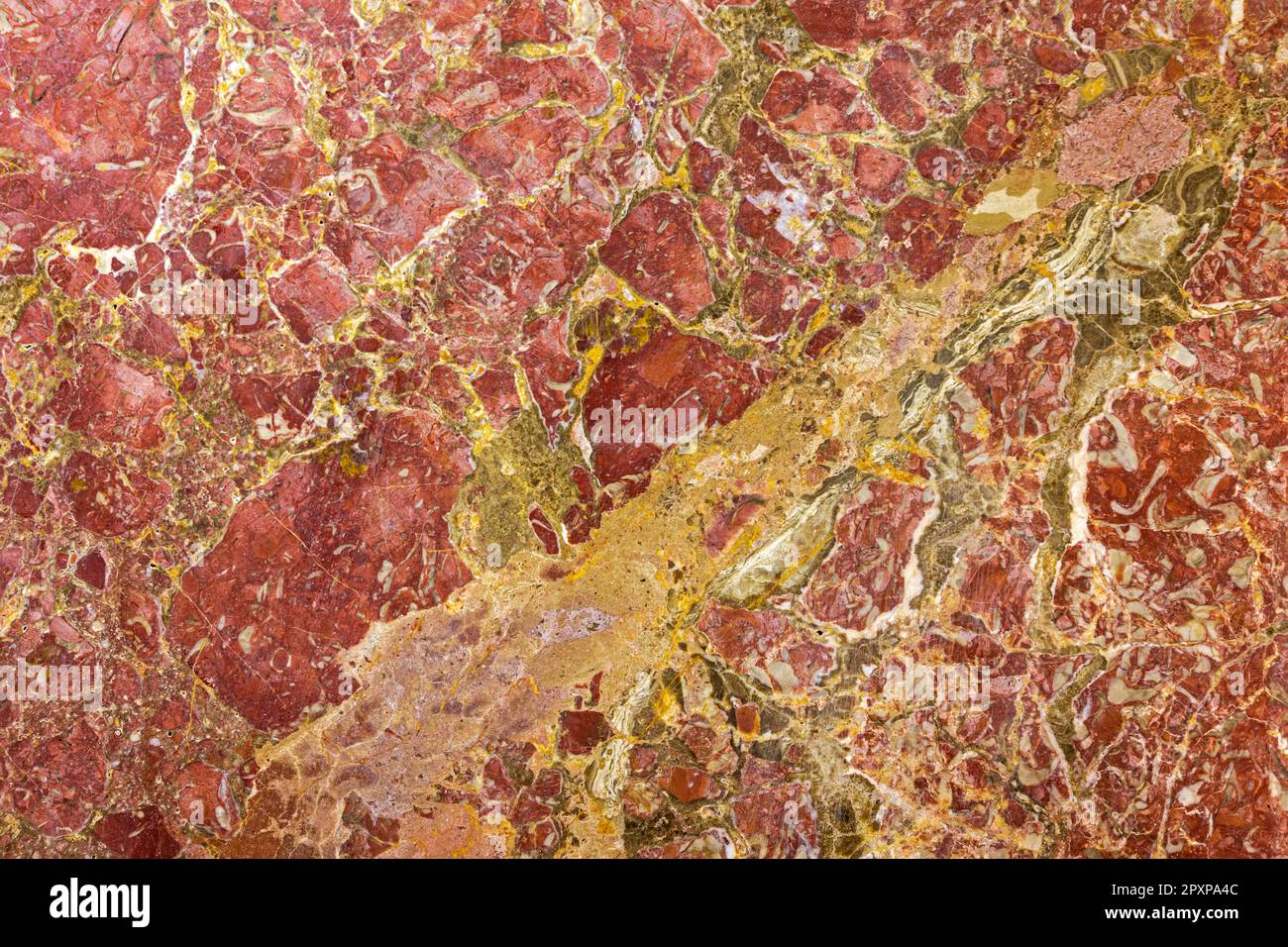 Luxuriöser Italienischer Roter Marmorstein Mit Goldenem Hintergrund Stockfoto