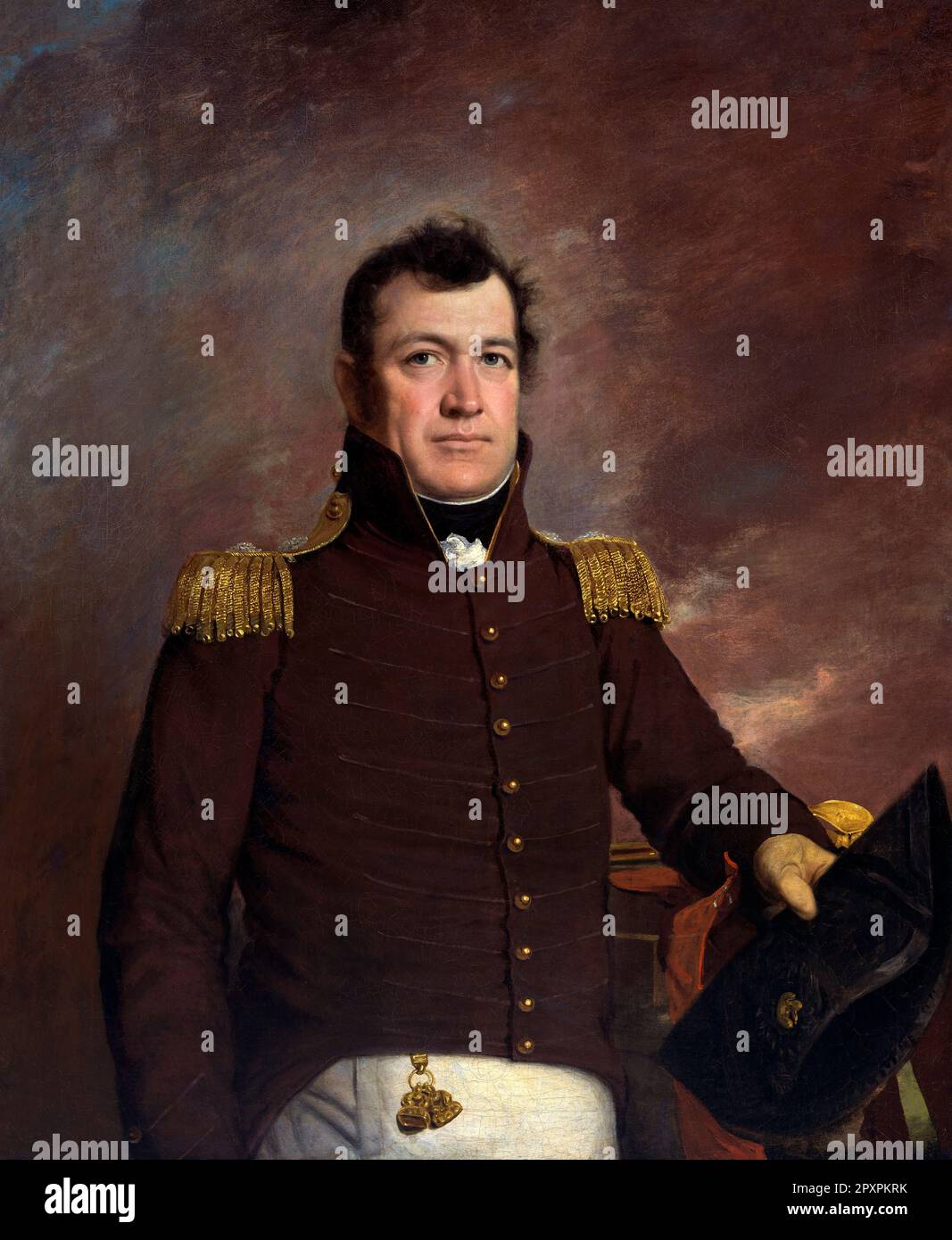 Jacob Brown. Portrait des Generals und Helden des Krieges von 1812, Jacob Jennings Brown (1775-1828) von John Wesley Jarvis, Öl auf Leinwand, c. 1815 Stockfoto