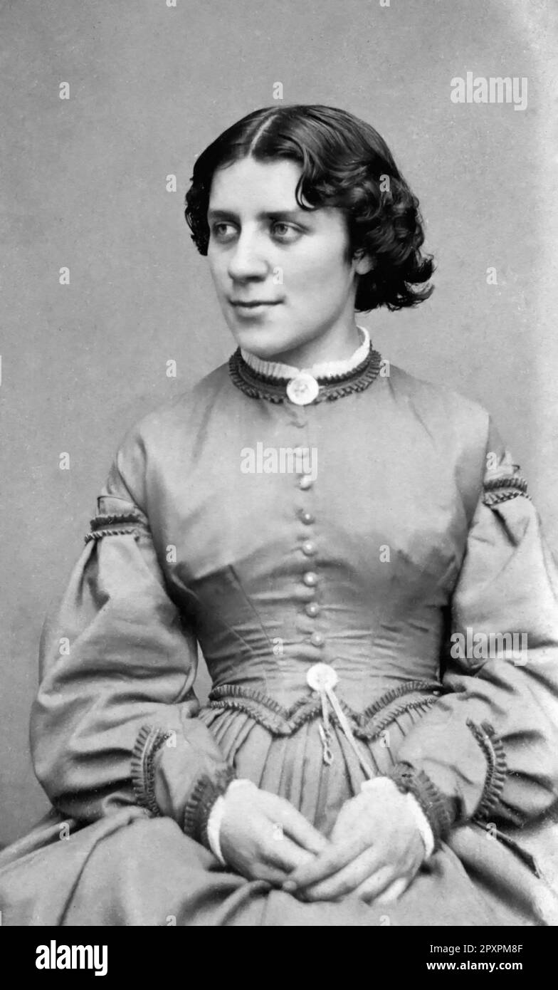 Anna Elizabeth Dickinson. Portrait der amerikanischen Dozentin, Abolitionistin und Suffragistin Anna Elizabeth Dickinson (1842-1932) von Mathew B. Brady, c. 1863 Stockfoto