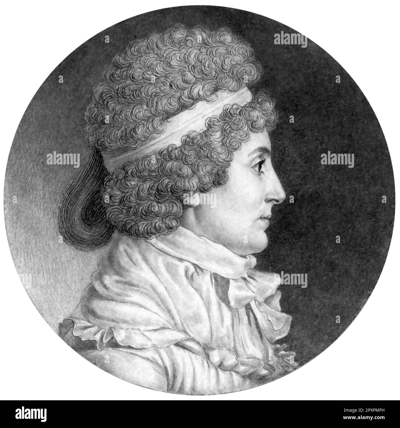 Elizabeth Ann Seton. Porträt der amerikanischen katholischen Schwester und Erzieherin Elizabeth Ann Bayley Seton (1774-1821), Gravur 1797. Elizabeth Ann Seton war die erste Person, die in den USA geboren wurde und von der katholischen Kirche heiliggesprochen wurde. Stockfoto