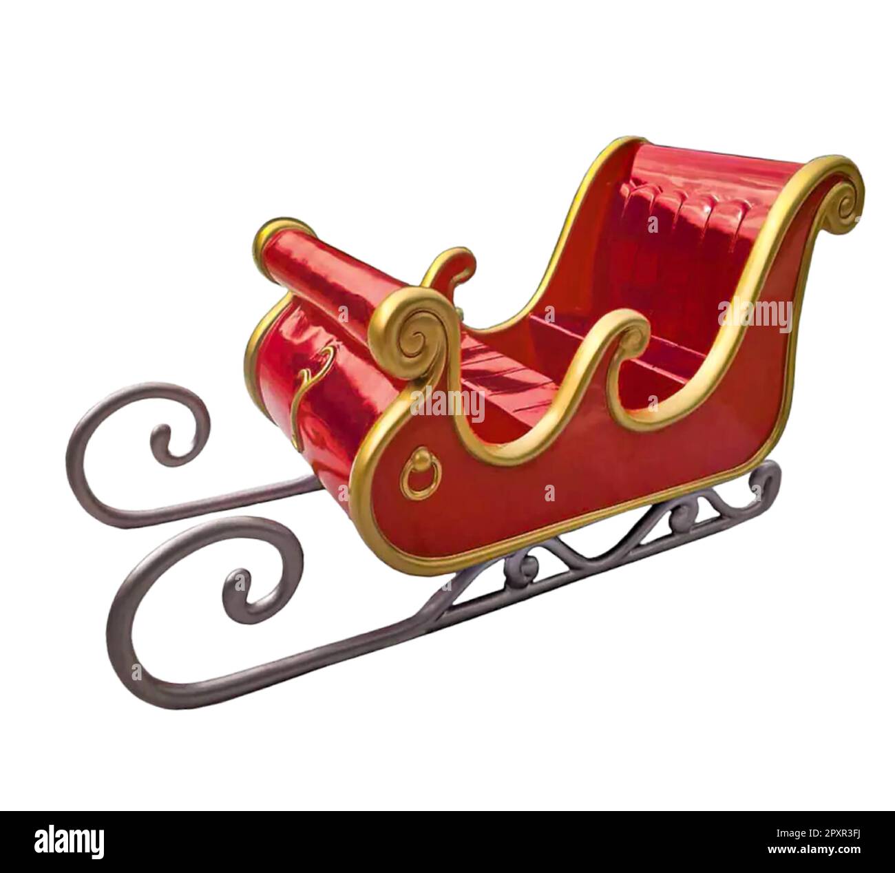 Der rote Weihnachtsschlitten vom Weihnachtsmann Stock Vektor
