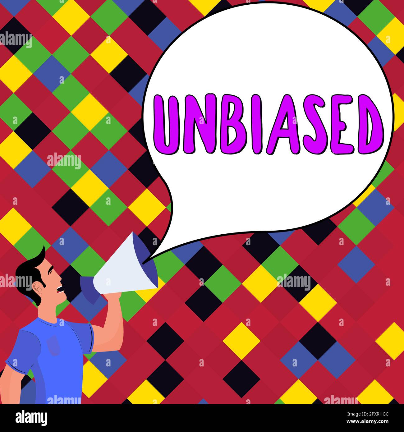 Text mit Inspiration Unvoreingenommener Geschäftsansatz ohne Vorurteile für oder gegen etwas Unparteiisches Stockfoto