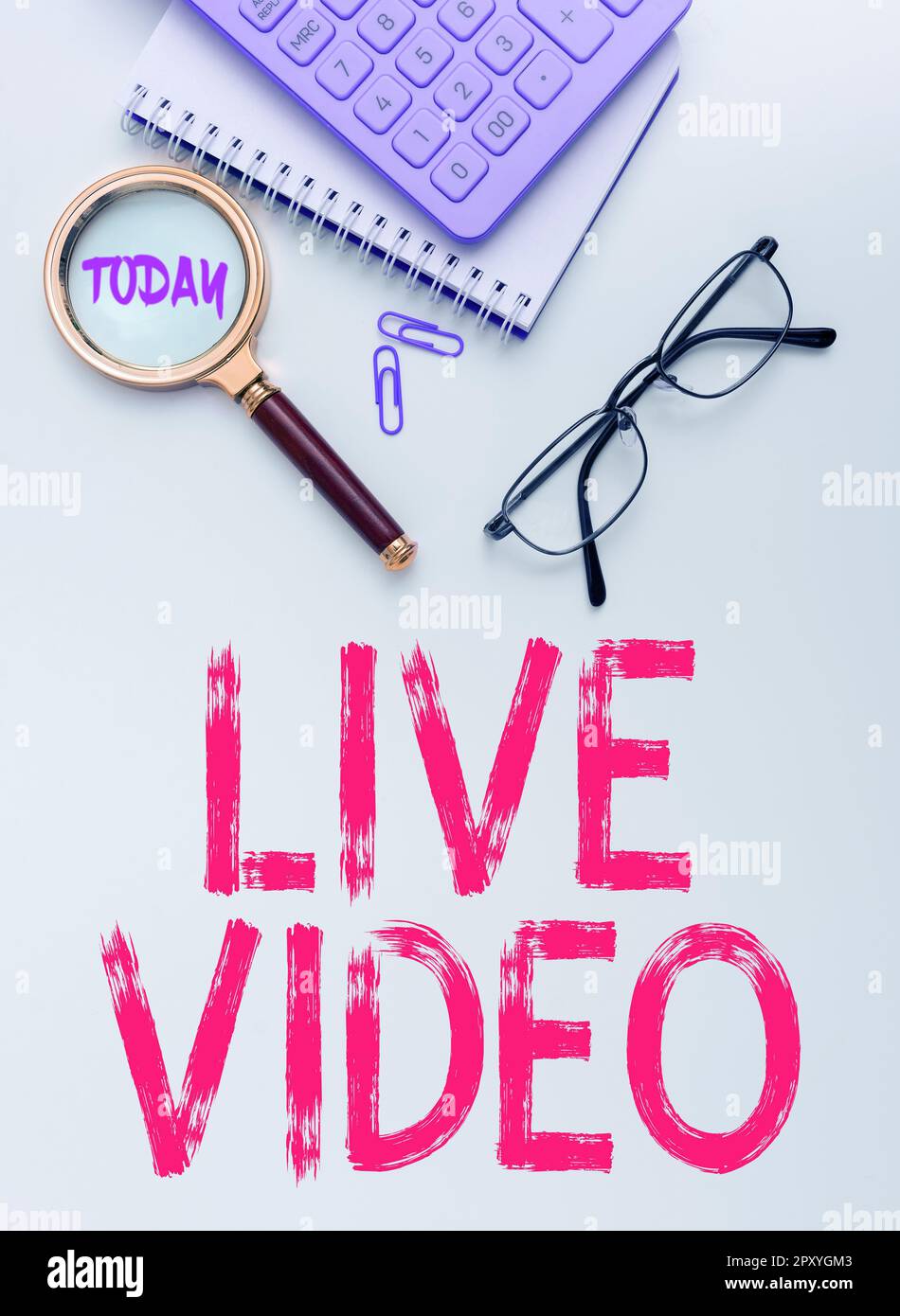Schild mit Live-Video, Business Idea Übertragen Sie ein Live-Video oder einen Streaming-Feed an ein Online-Publikum Stockfoto