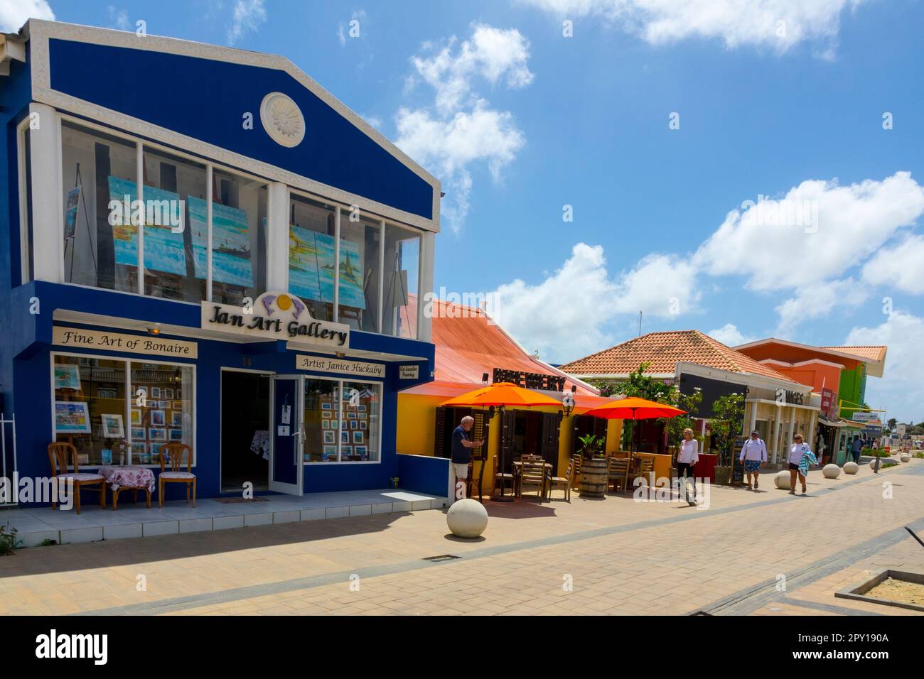 Tourist, Stopp, Kralendijk Netherland Antillen Bon Aire beliebter Kreuzfahrthafen in der karibik Stockfoto