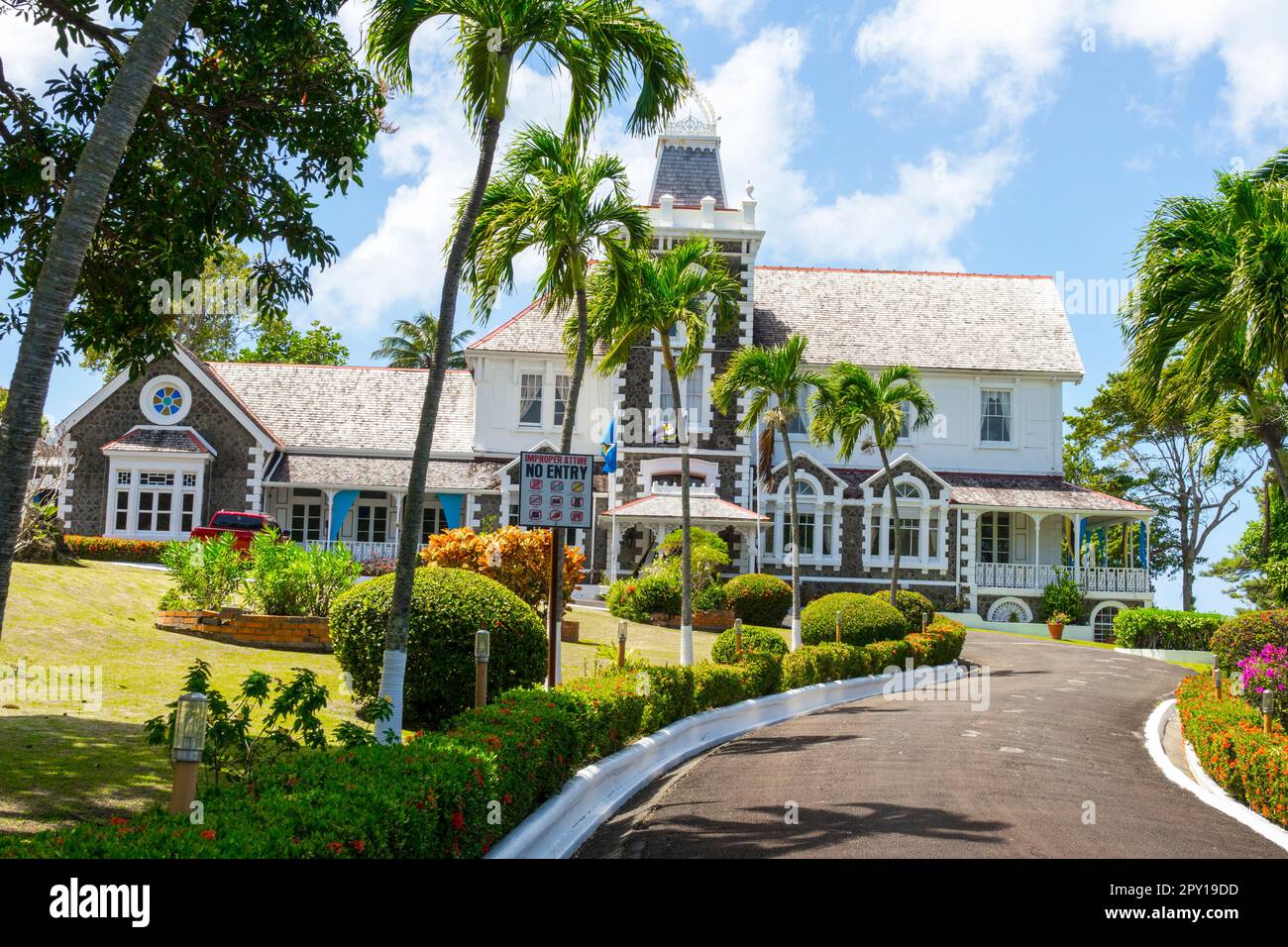 Gouverneure auf St. Lucia (Kreolisches Französisch: Sent Lisi, Französisch: Sainte-Lucie) ist ein Inselland der Westindischen Inseln im östlichen Auto Stockfoto