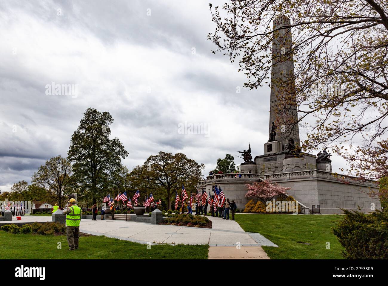 A Boy Scouts of America pilgramicdge to the Lincoln Tomb in Springfield, Illinois, USA Stockfoto