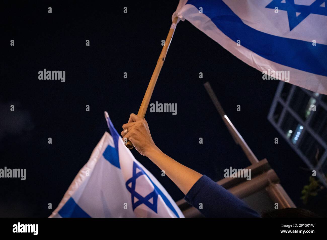 Demonstration gegen Netanjahus Regierung, Tel Aviv, Israel. März 2023 Stockfoto