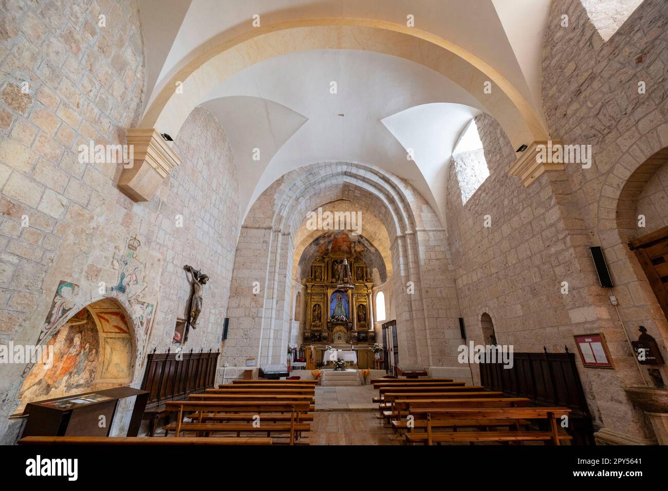 Iglesia de Nuestra Señora del Rivero, Siglo XII, San Esteban de Gormaz, Soria, Comunidad Autónoma de Castilla, Spanien, Europa Stockfoto