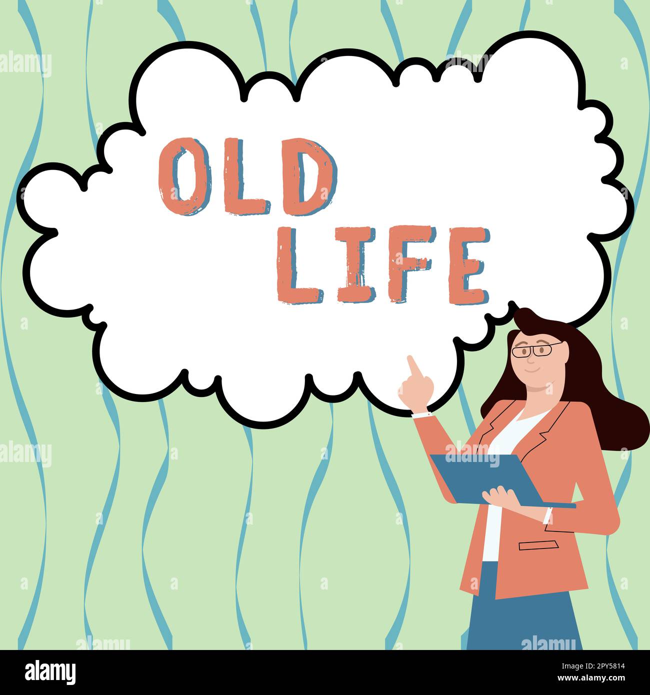 Textzeichen mit „Old Life“. Begriff bedeutet, wie ich in der Vergangenheit war, bevor eine wichtige Veränderung passierte Stockfoto