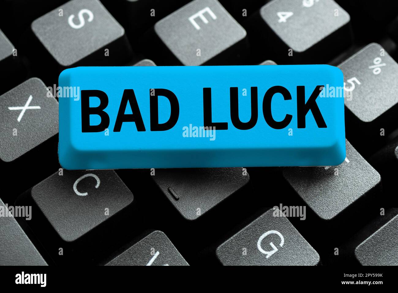 Konzeptionelle Anzeige Pech gehabt. Konzeptfoto ein unglücklicher Zustand, der aus ungünstigen Outcomes Unfug resultiert Stockfoto