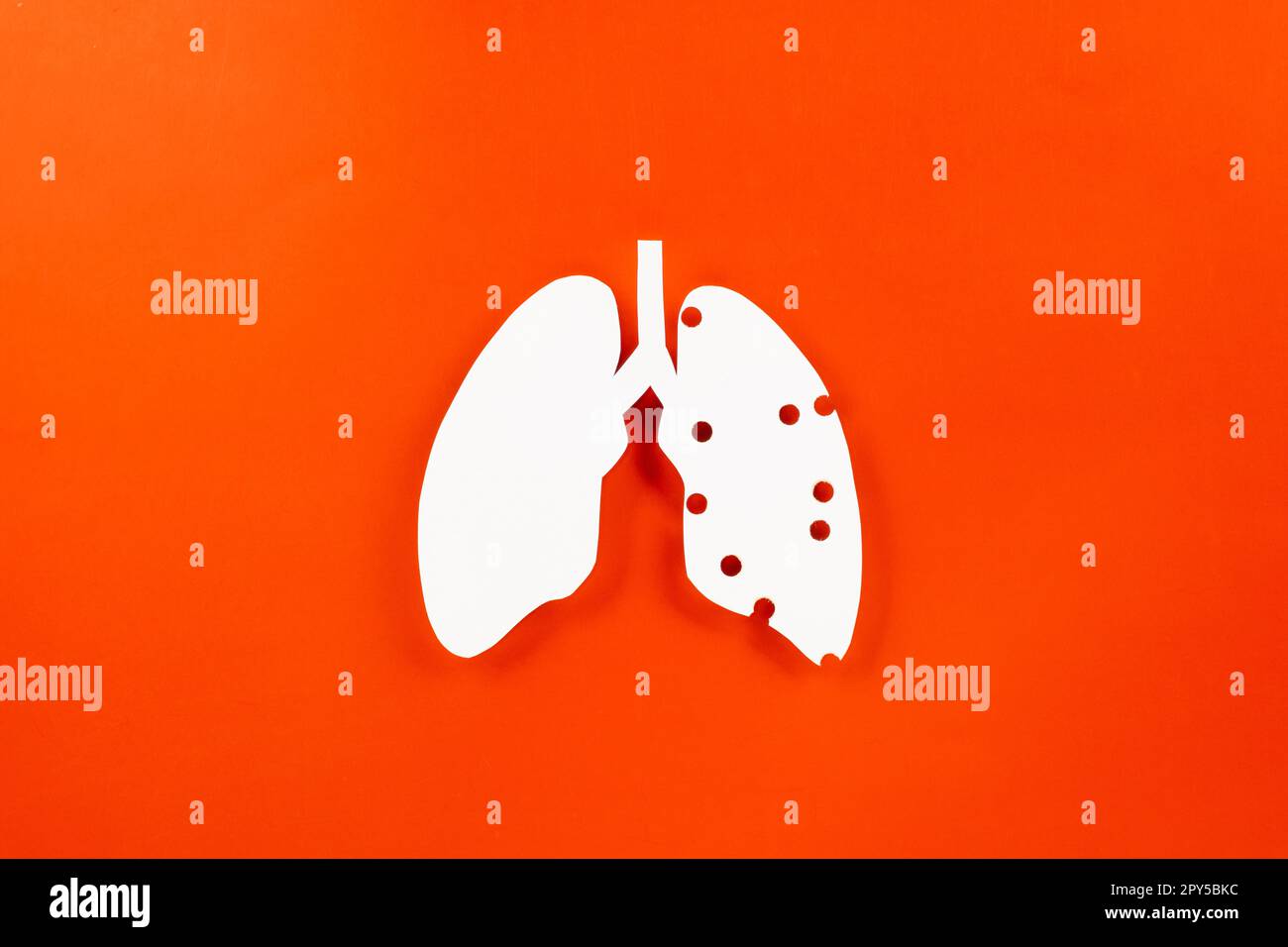 Symbol zum Schneiden von Lungenpapier Stockfoto