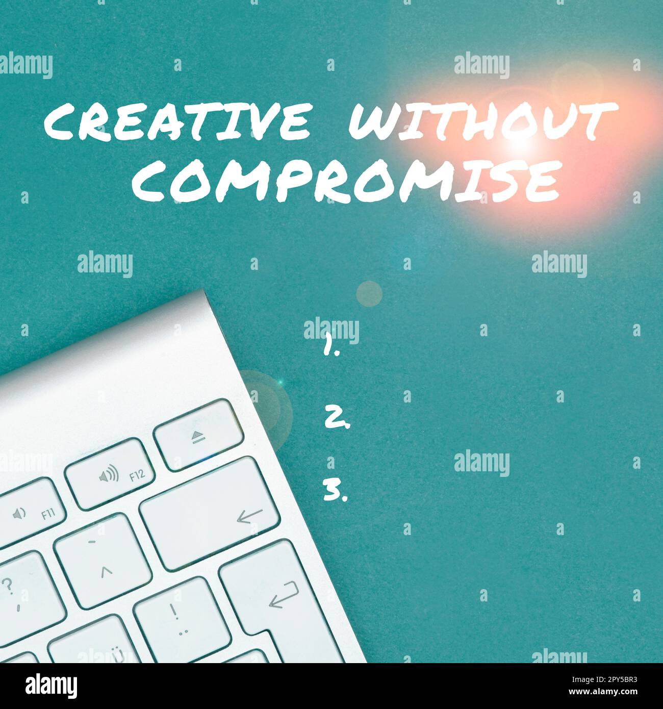 Konzeptionelle Darstellung Kreativ ohne Kompromisse. Unternehmerischer Ansatz Prozess der gezielten Erzeugung visueller Bilder Stockfoto