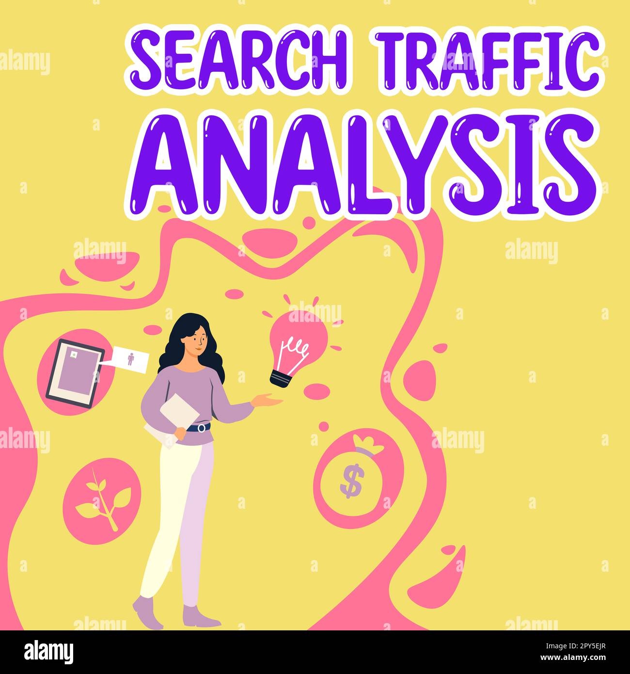 Konzeptionelle Beschriftung Analyse des Suchverkehrs. Business Overview Service, mit dem Internetnutzer nach Inhalten suchen können Stockfoto