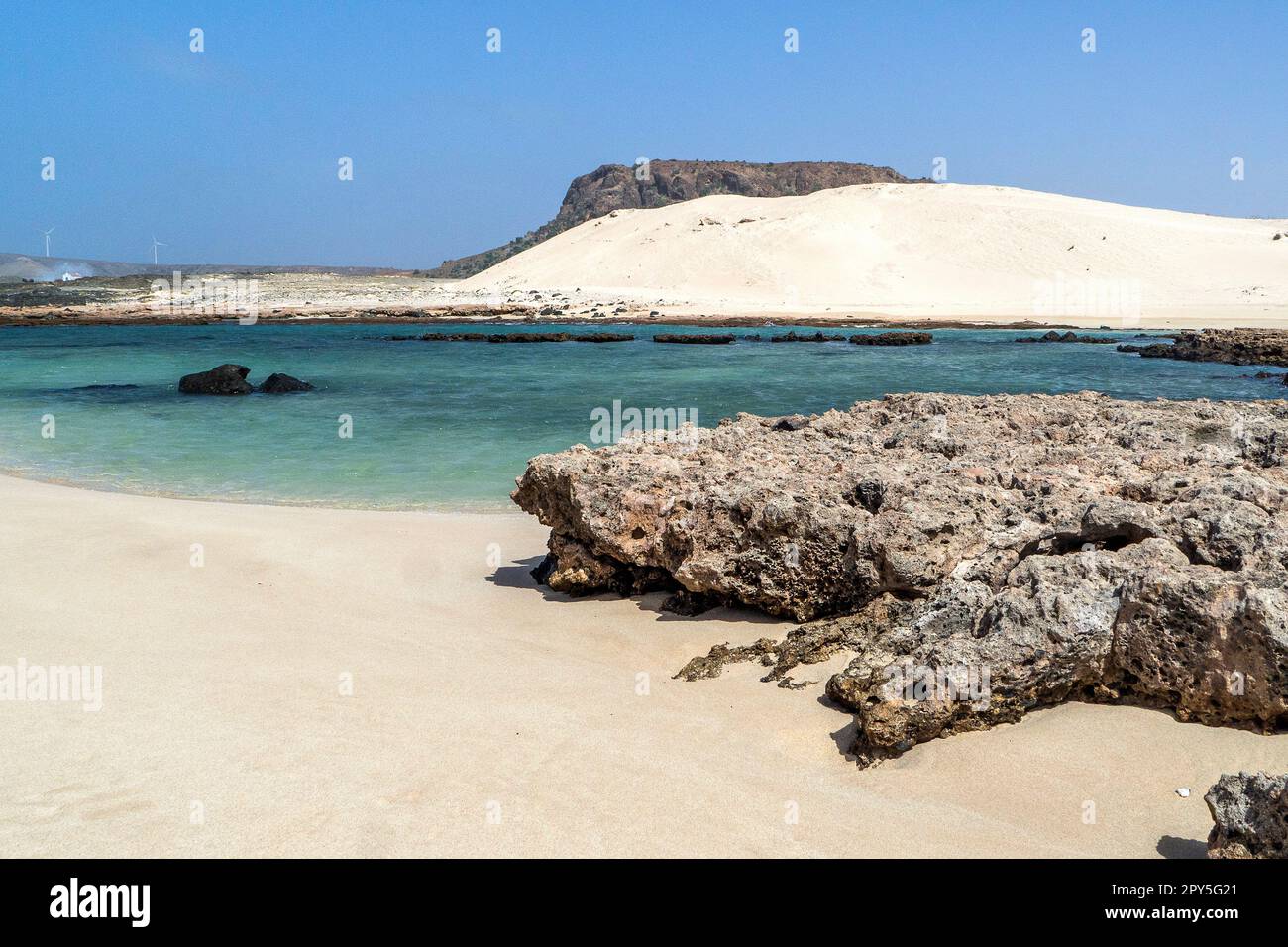 Kap Verde - Boa Vista, Sal Rei - Ponta de Escuna Stockfoto