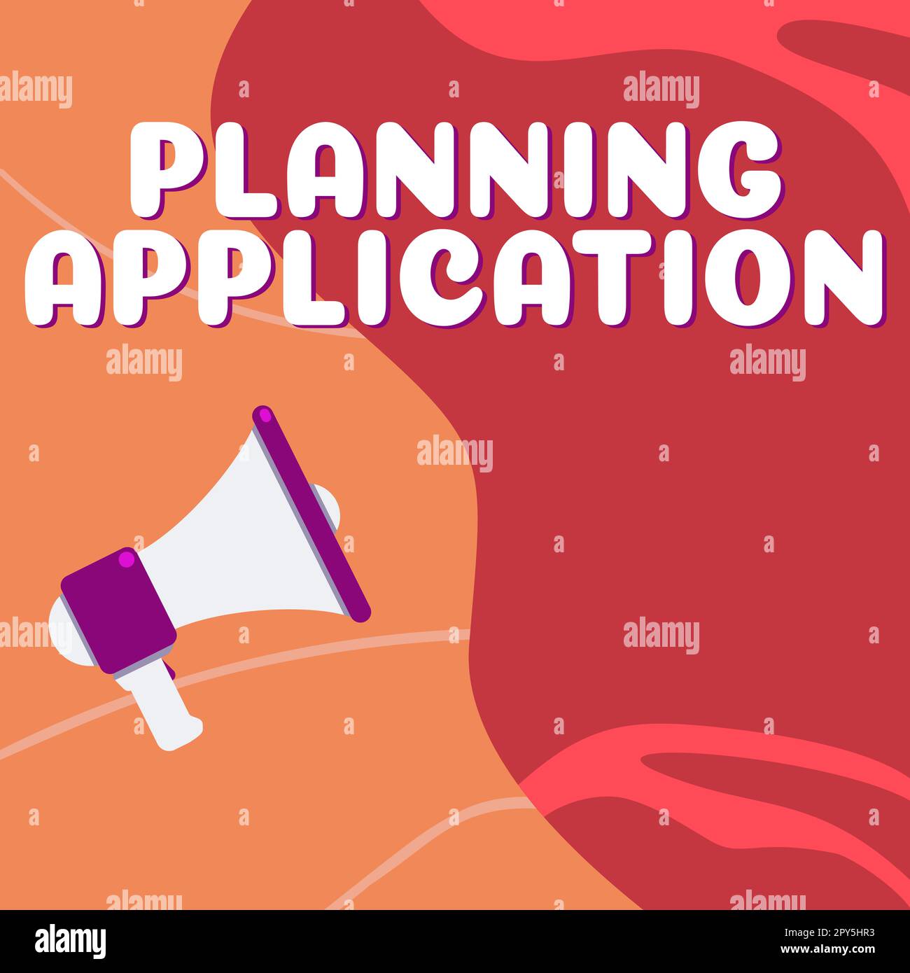Texttitel für Planning -Anwendung. Anforderung einer Geschäftsidee an eine örtliche Behörde, um Baugenehmigung zu erhalten Stockfoto