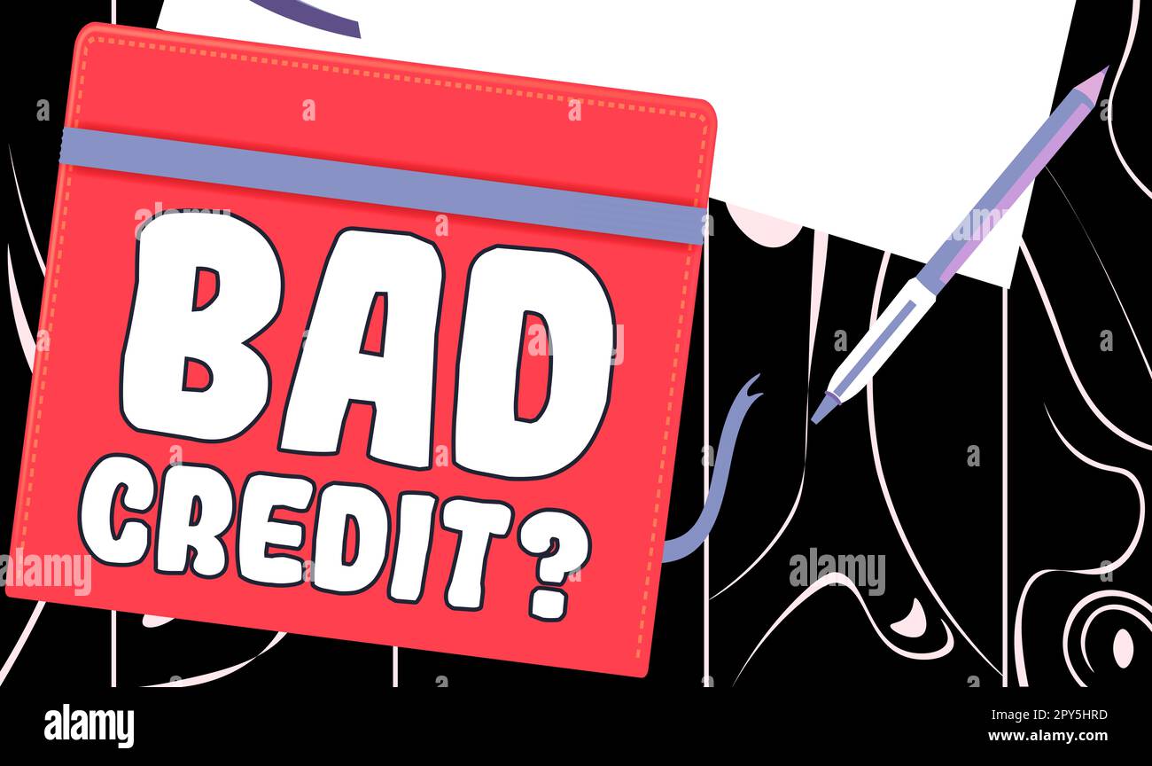 Konzeptionelle Darstellung Bad Credit. Wort für das Angebot von Hilfe nach dem Gehen für Darlehen dann abgelehnt Stockfoto