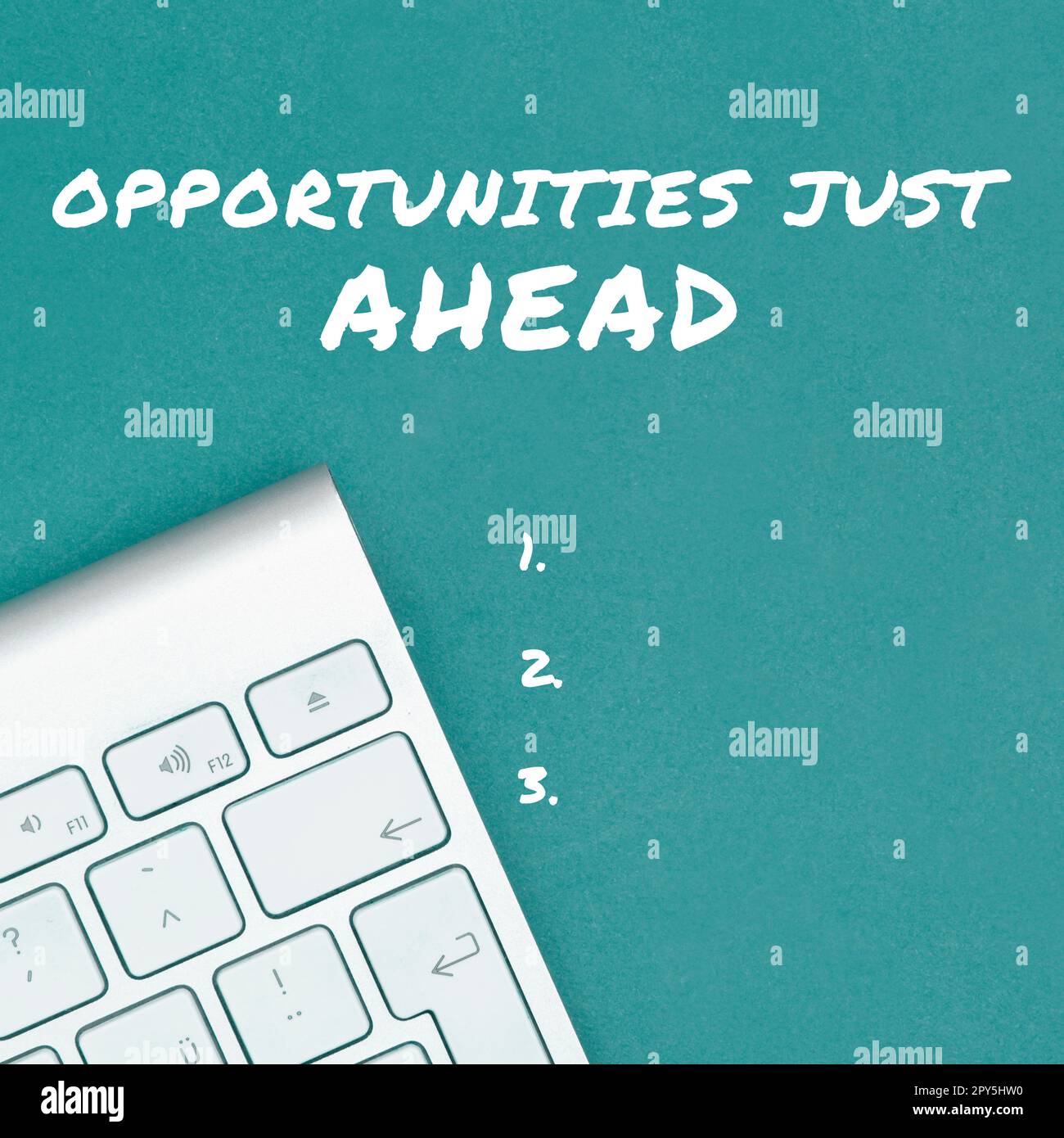 Text mit Inspirationsmöglichkeiten direkt vor uns. Geschäftskonzepte – Zusammenstellung von Umständen, die es ermöglichen, etwas in kurzer Zeit zu tun Stockfoto