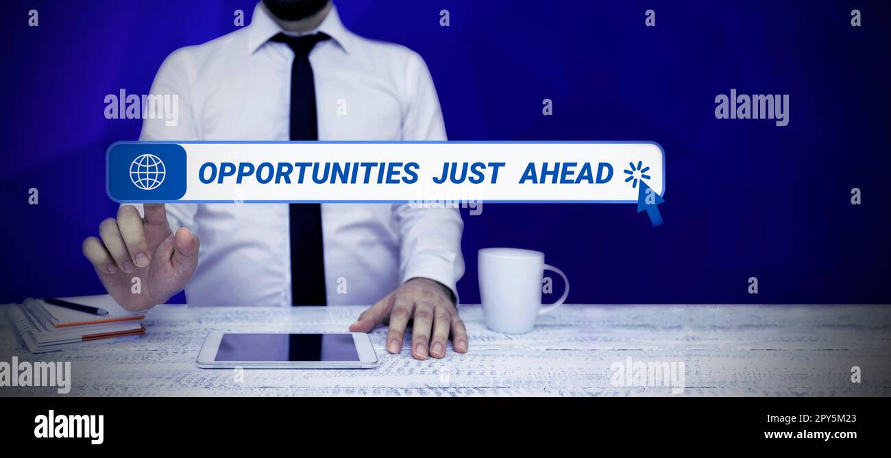 Inspiration für Schilder direkt vor uns. Internetkonzepte Zusammenstellung von Umständen, die es ermöglichen, etwas in kurzer Zeit zu tun Stockfoto