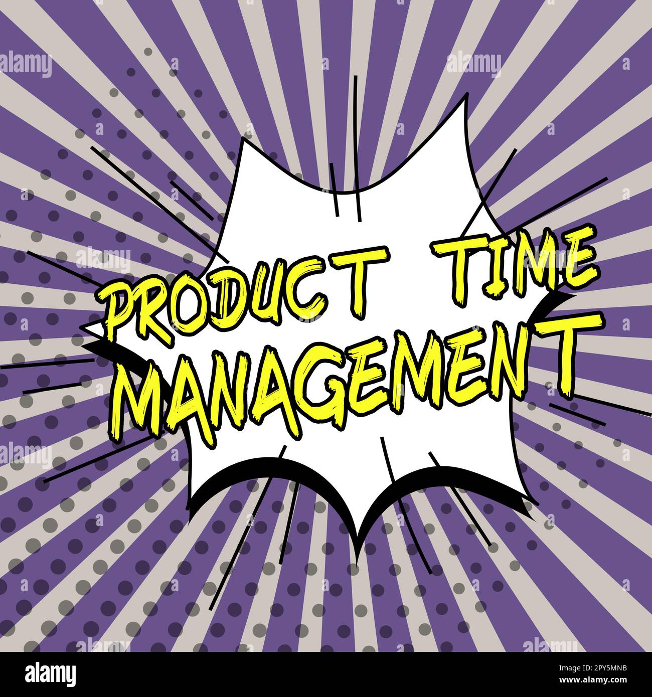 Konzeptioneller Titel Product Time Management. Geschäftsansatz Messung der Eigenschaften oder Leistung von Produkten Stockfoto