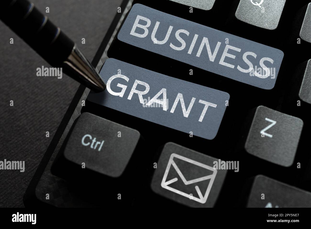 Konzeptionelle Überschrift Business Grant. Mit den Arbeitsstrategien des Geschäftskonzepts werden Ziele erreicht Stockfoto