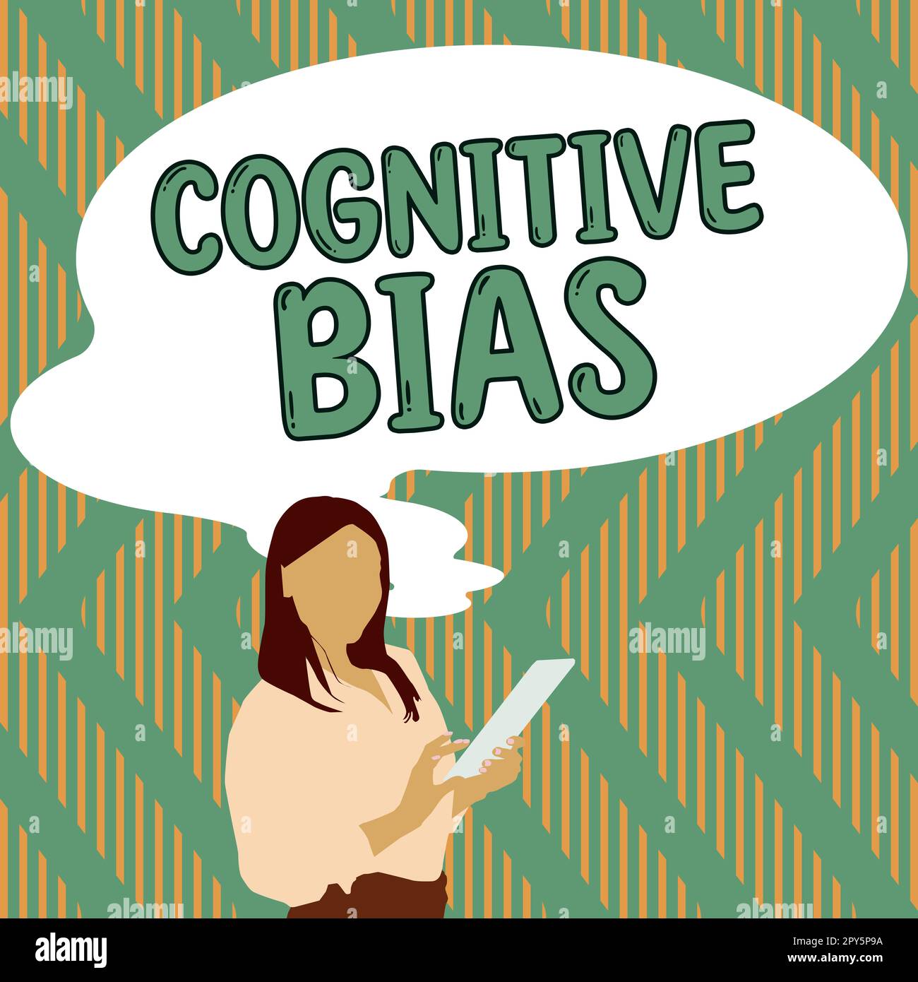 Konzeptionelle Darstellung kognitiver Vorurteile. Betriebsbegriffliche psychologische Behandlung psychischer Störungen Stockfoto