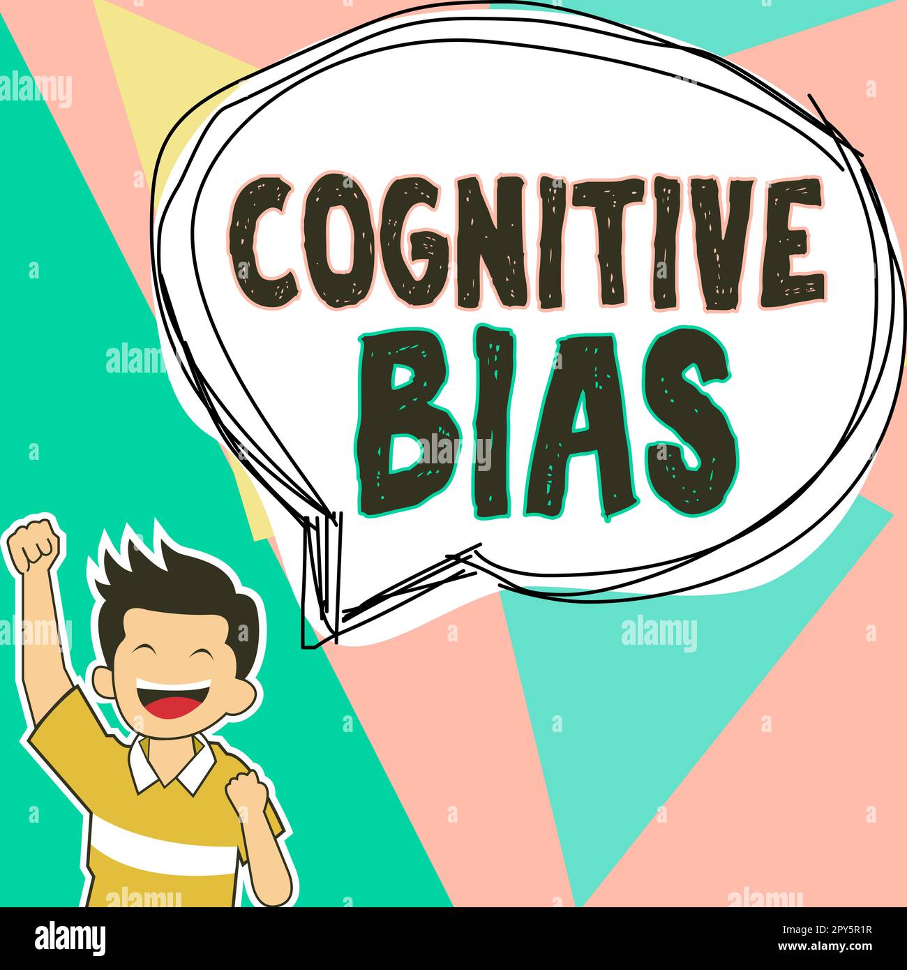 Inspiration zeigt Zeichen kognitiver Vorurteile. Betriebsbegriffliche psychologische Behandlung psychischer Störungen Stockfoto