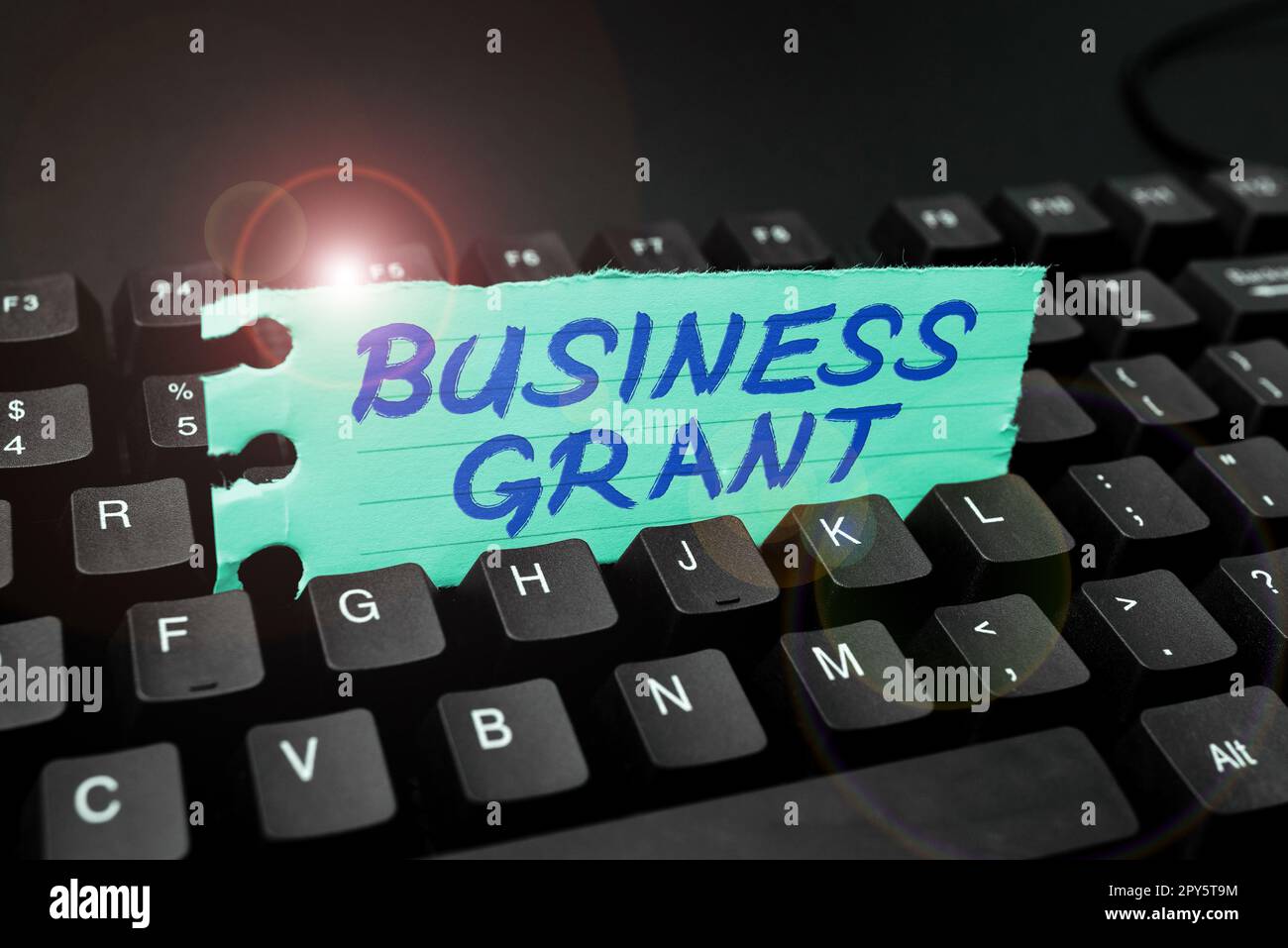 Handschriftliches Schild "Business Grant". Mit den Arbeitsstrategien des Geschäftskonzepts werden Ziele erreicht Stockfoto