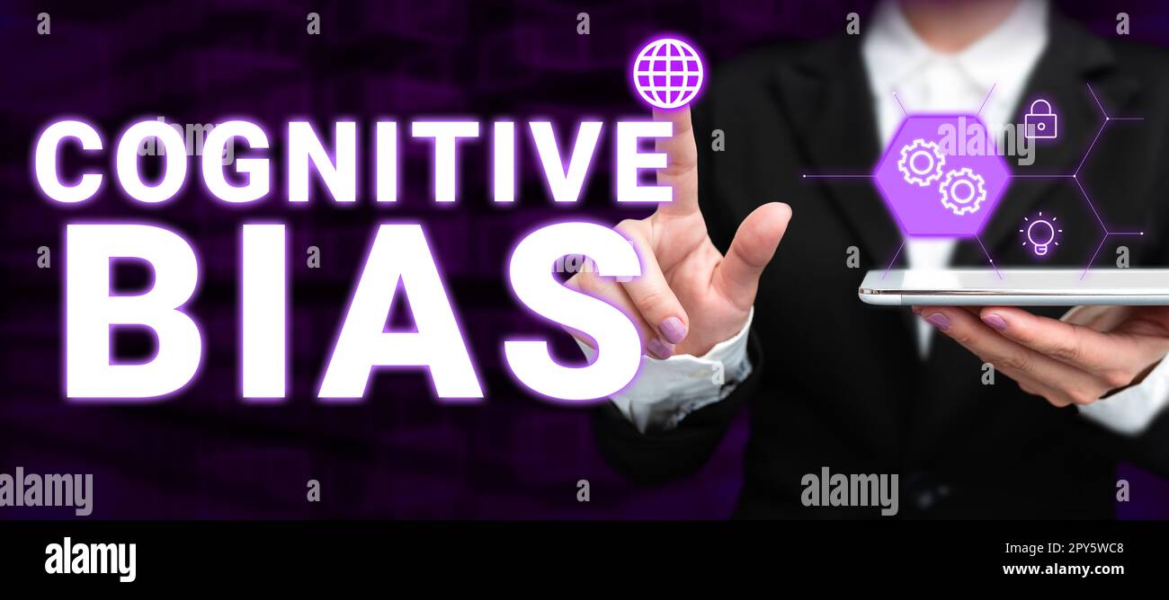 Konzeptionelle Darstellung kognitiver Vorurteile. Geschäftsideepsychologische Behandlung psychischer Störungen Stockfoto