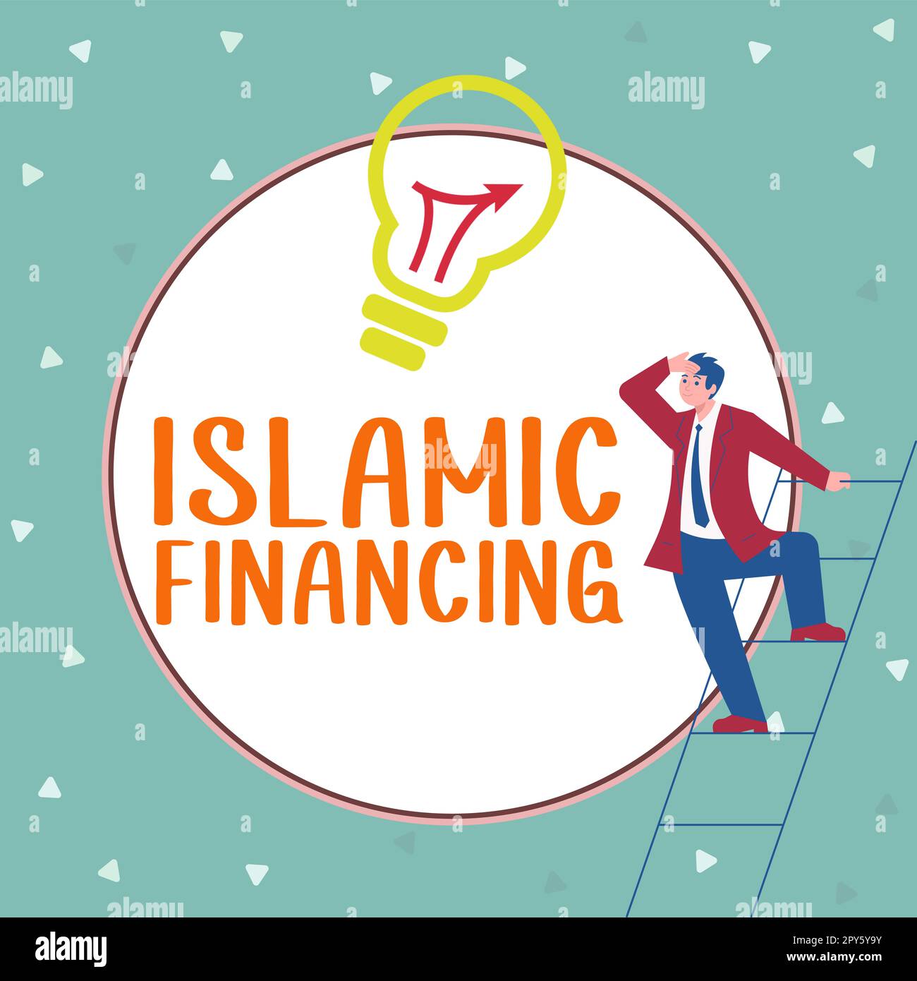Handgeschriebenes Schild Islamische Finanzierung. Business präsentiert Bankaktivitäten und Investitionen, die der Scharia entsprechen Stockfoto
