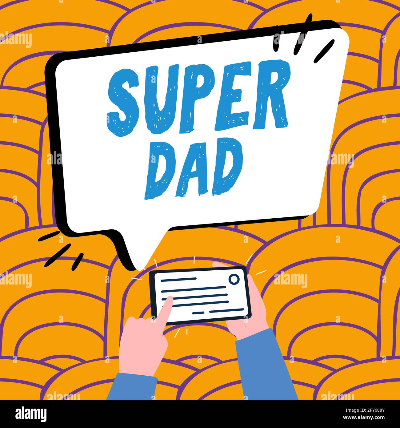 Konzeptionelle Darstellung von Super Dad. Geschäftsübersicht Kinder Idol und Superheld eine Inspiration, auf die man achten kann Stockfoto