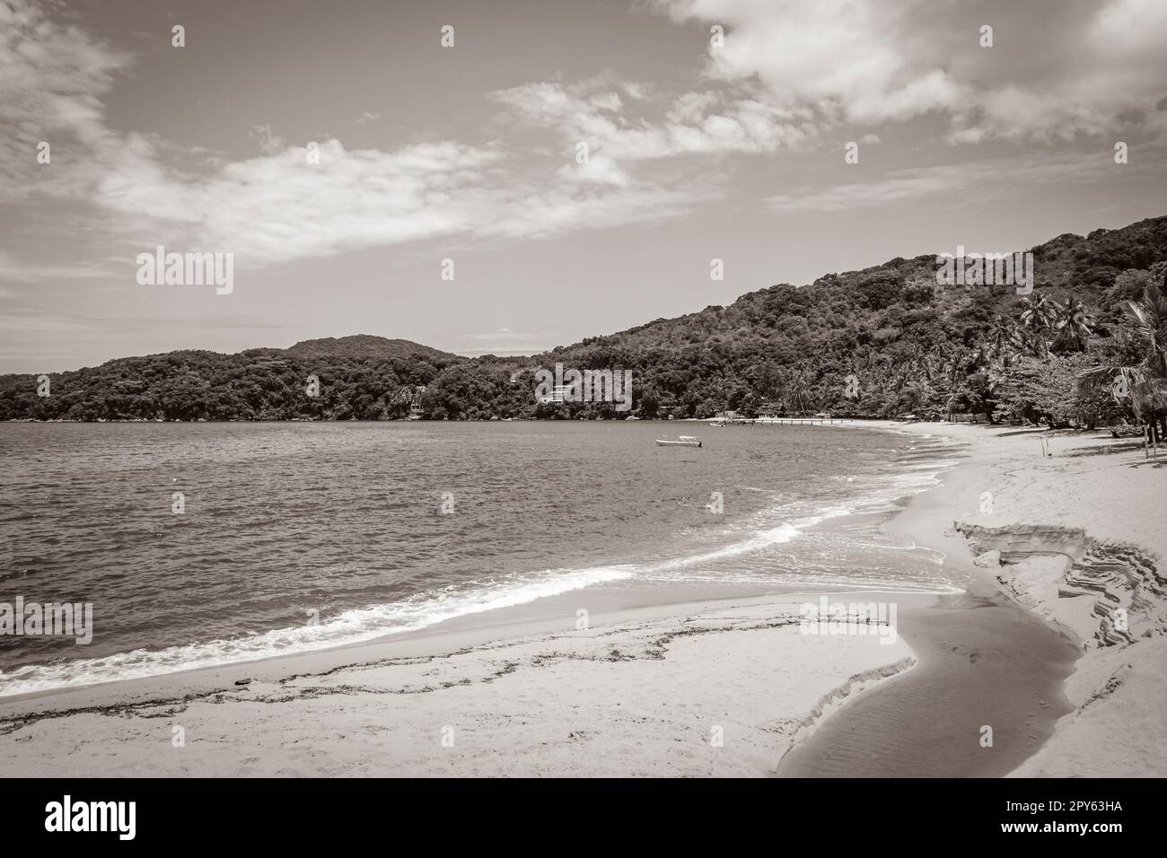 Große tropische Insel Ilha Grande Praia de Palmas Strand Brasilien. Stockfoto