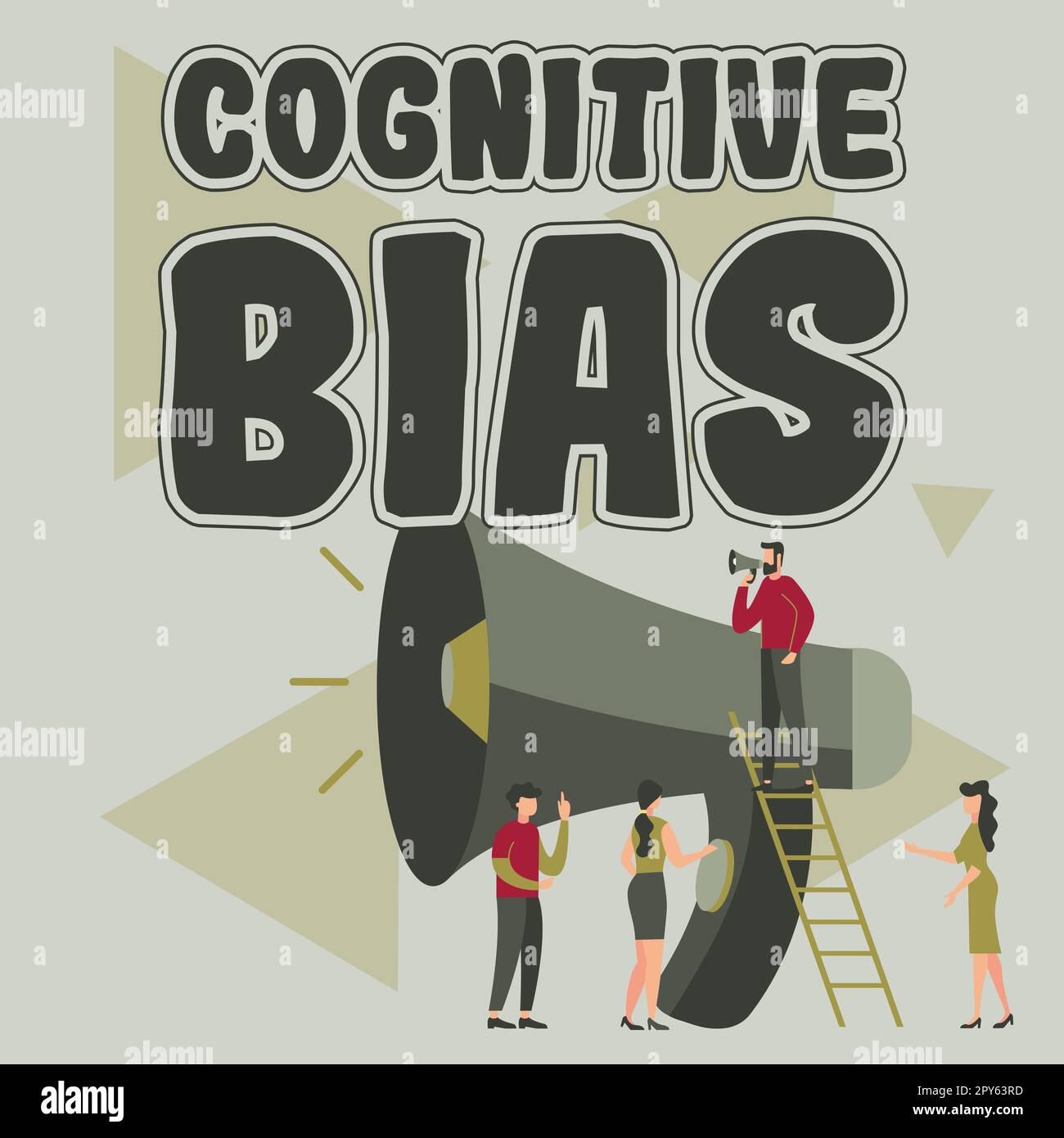 Textzeichen mit kognitiven Vorurteilen. Ein Wort zur psychologischen Behandlung psychischer Störungen Stockfoto