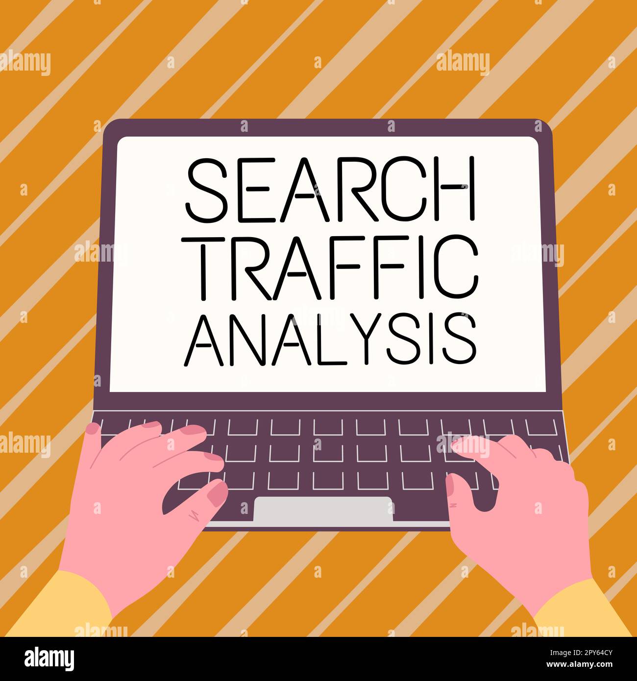 Handgeschriebenes Schild Suche Verkehrsanalyse. Business-Ideendienst, mit dem Internetnutzer nach Inhalten suchen können Stockfoto
