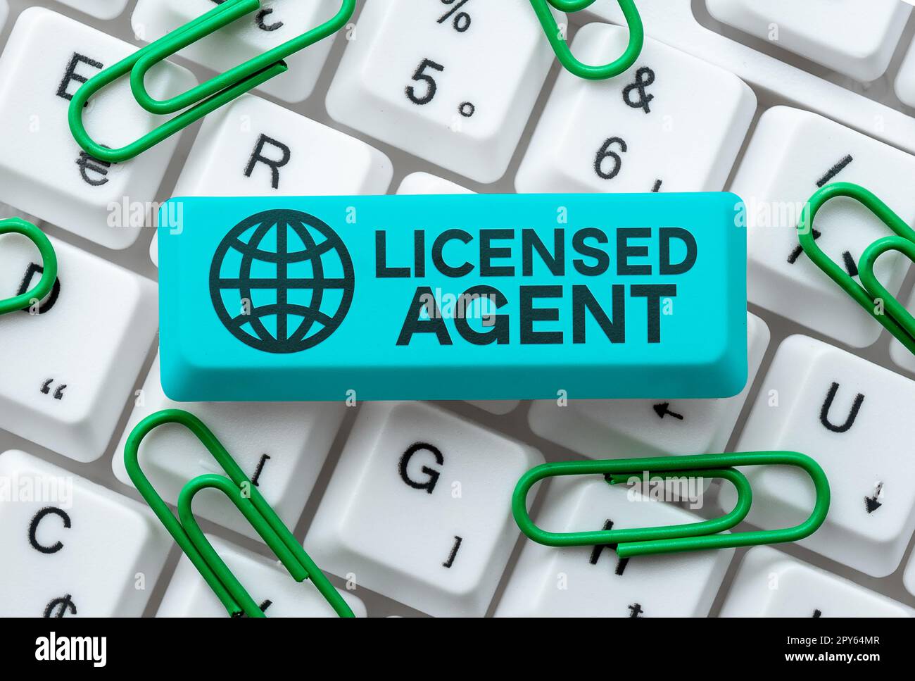 Handschriftlicher Text Licensed Agent. Word für autorisierten und akkreditierten Verkäufer von Versicherungspolicen Stockfoto