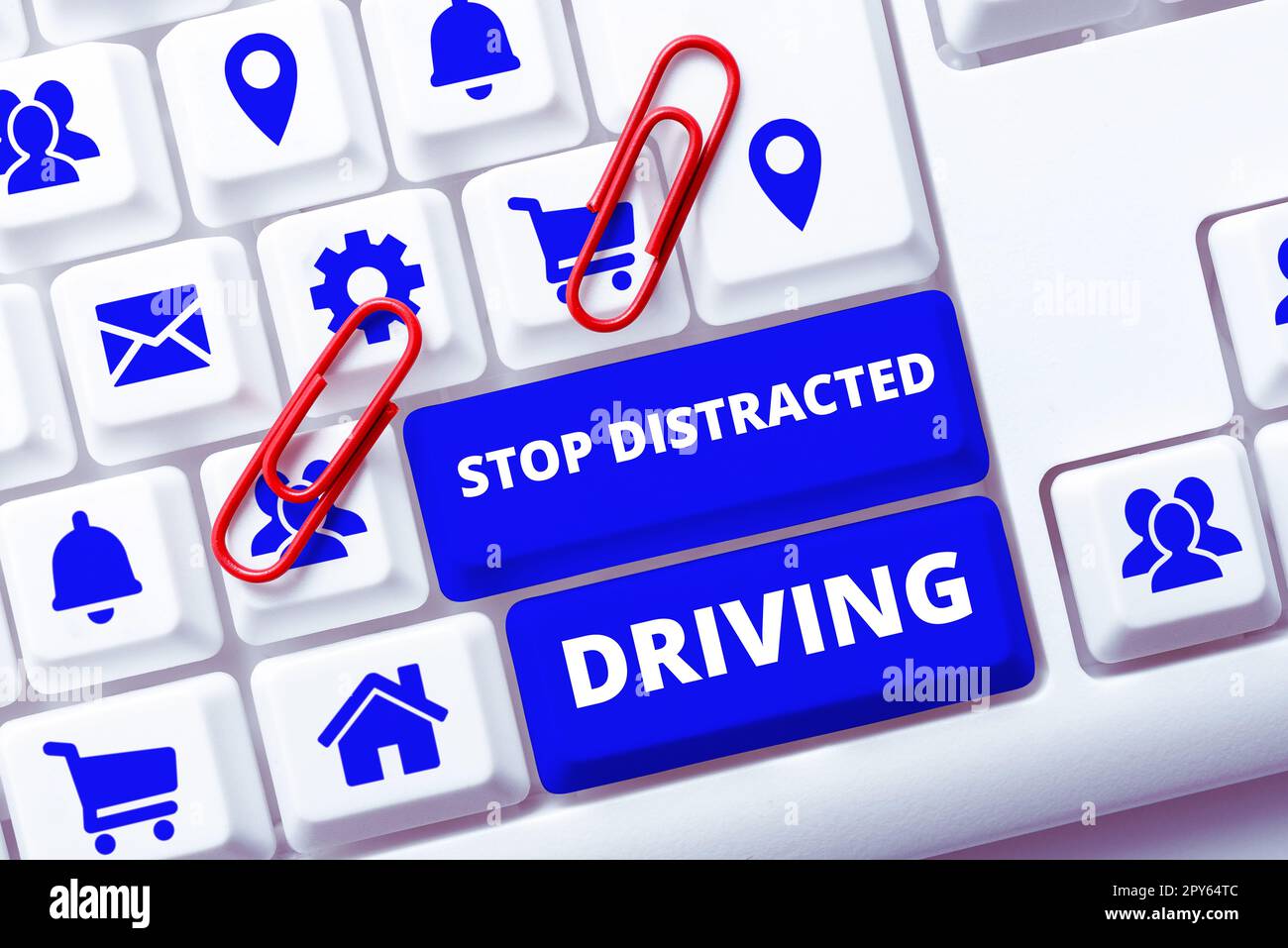 Konzeptionelle Überschrift Ablenkungsmanöver beenden. Geschäftsübersicht, in der Sie gebeten werden, vorsichtig hinter dem Hinterradantrieb zu sein, langsam Stockfoto