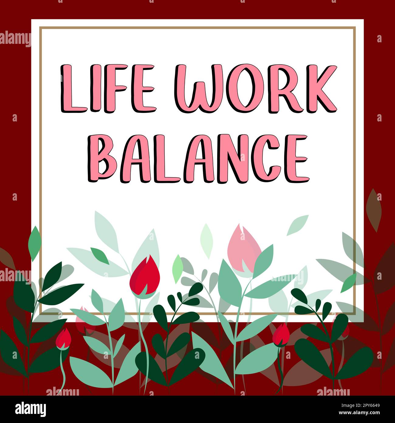 Konzeptionelle Darstellung der Lebensarbeitsbilanz. Stabilität von Geschäftsideen die Person braucht zwischen ihrer Arbeit und ihrer Freizeit Stockfoto