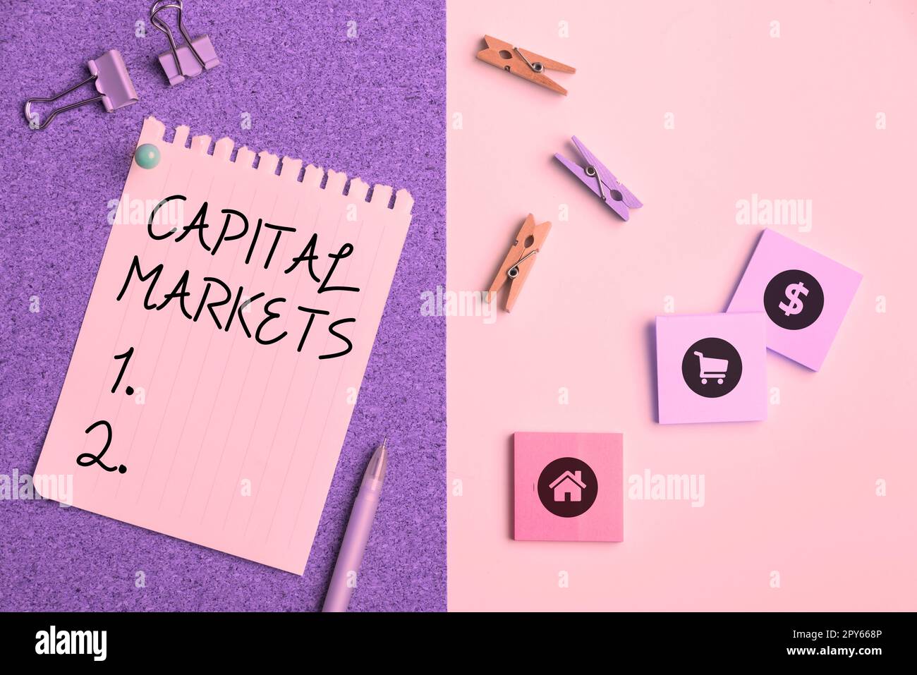 Konzeptionelle Überschrift Kapitalmärkte. Mit der Geschäftsausstellung können Unternehmen Mittel beschaffen, indem sie Marktsicherheit bieten Stockfoto