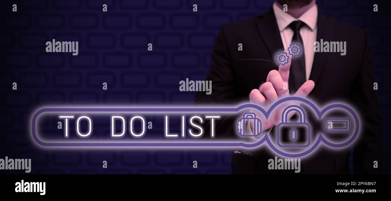 To-do-Liste mit Handschrift. Geschäftskonzept Eine Struktur, die in der Regel aus Papier besteht, das Ihre Aufgabe enthält Stockfoto