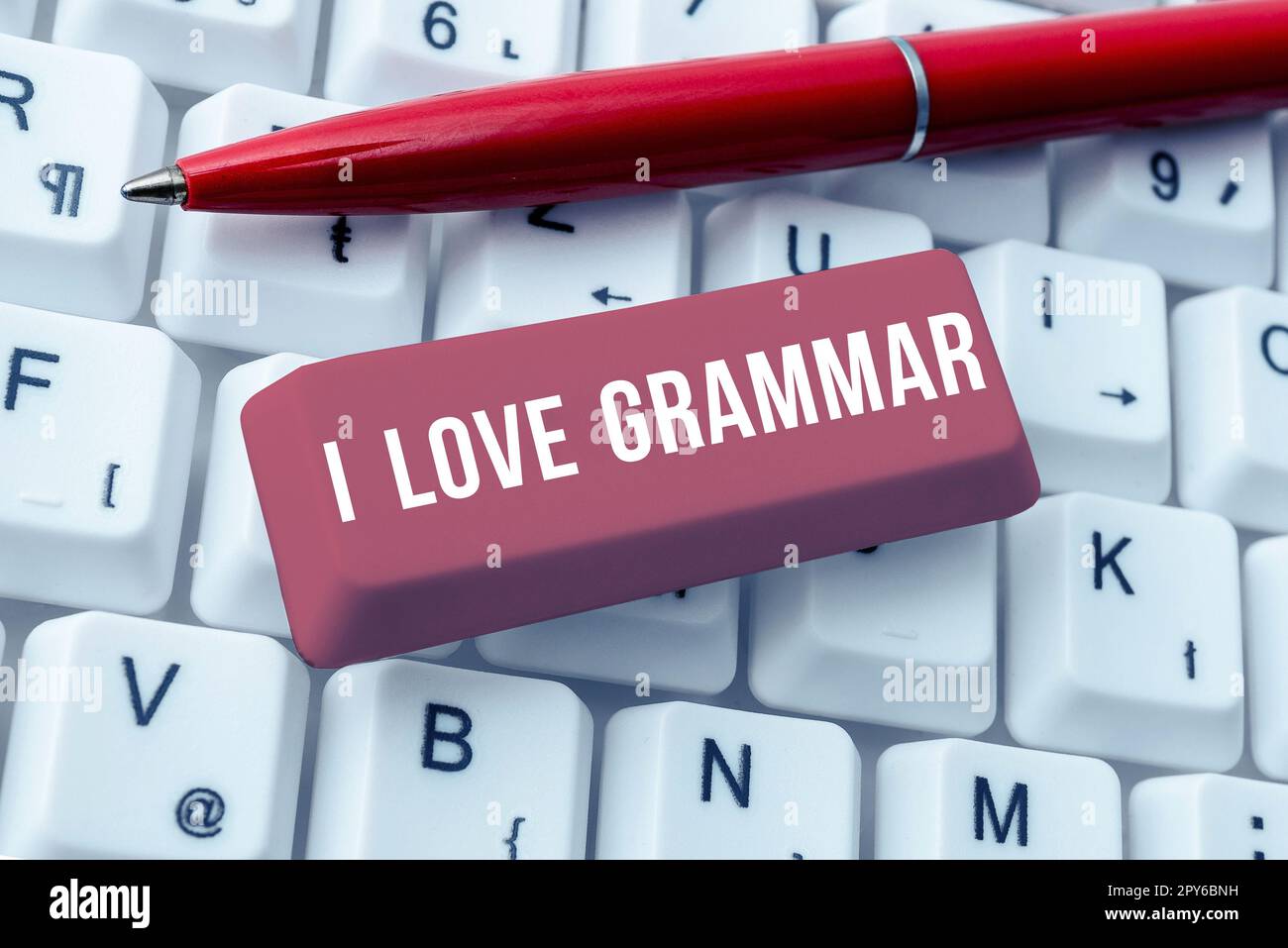 Konzeptionelle Beschriftung I Love Grammar. Wort für Akt der Bewunderung des Systems und der Struktur der Sprache Stockfoto